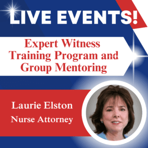 A picture of laurie elston with the words " live events !"