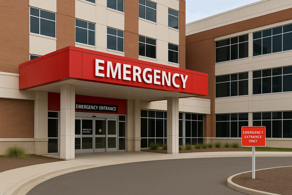 Hospital emergency entrance used in ED misdiagnosis case study