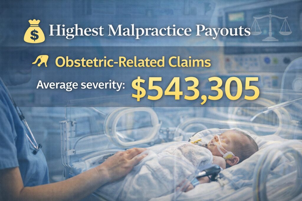 NICU infant representing obstetric malpractice claims with the highest average payouts in nursing malpractice cases