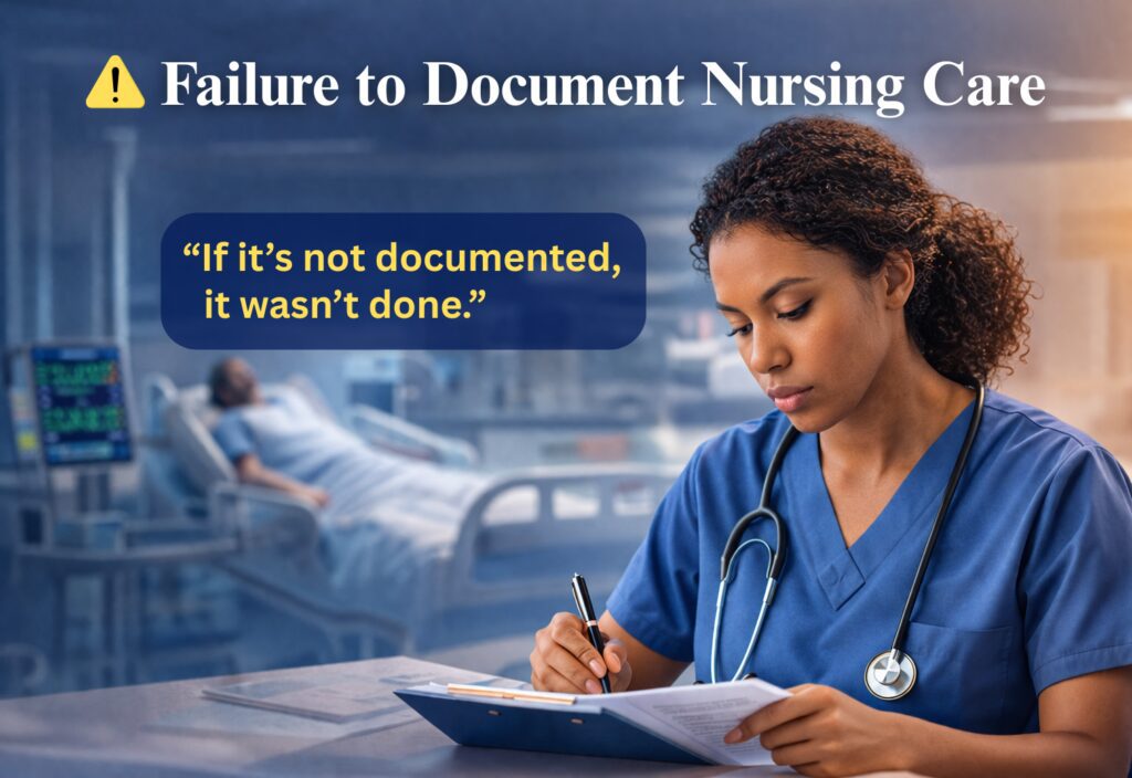 nurse documenting patient care in hospital setting to prevent documentation errors
