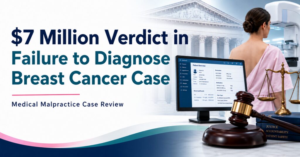 $7 million verdict in failure to diagnose breast cancer case with medical malpractice and patient safety themes